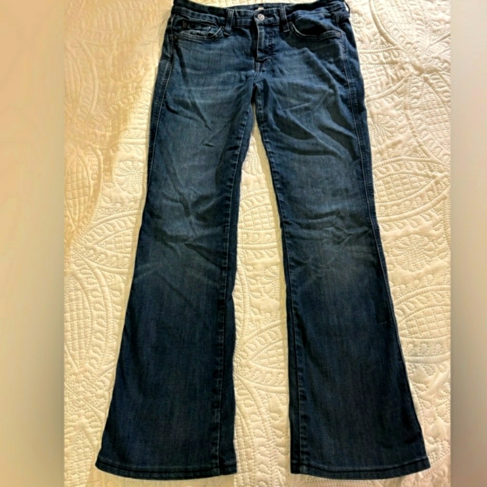 7 For All Mankind Dark Blue Flare Jeans